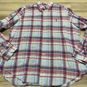 Polo by Ralph Lauren Red and Blue Plaid Casual Button Down Shirt